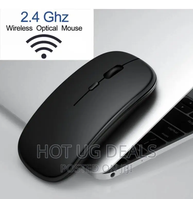 Optical Wireless USB Rechargeable Mouse Slim - Black