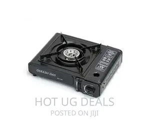 Portable Single Gas Stove With 4 Butane Gas Can -Black