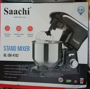 8L Saachi 6 Speed Stand Mixer NL-SM-4182 - Silver/Black