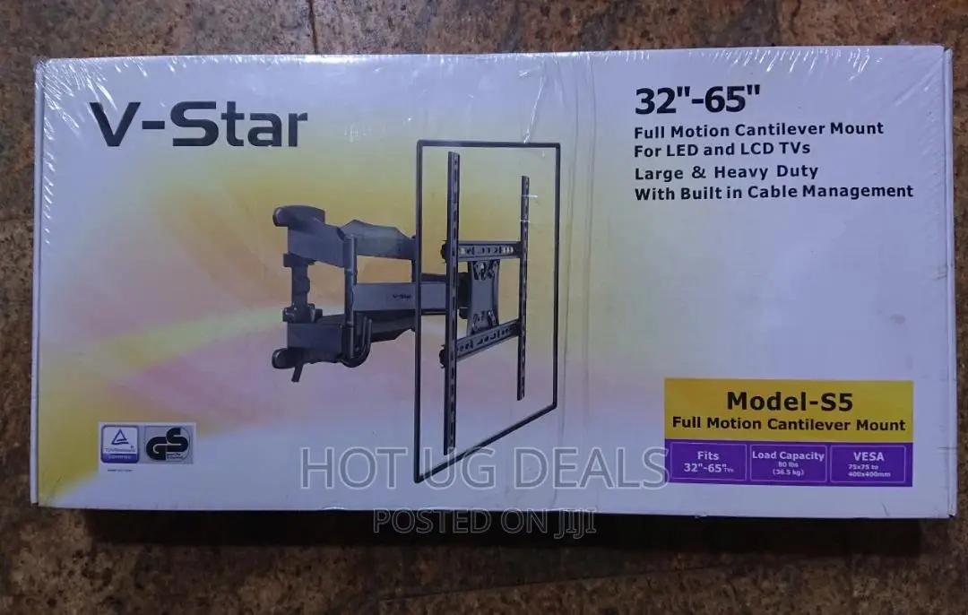 V Star Motion Adjustable Tv Wall Mount 32 To 65inch– Black