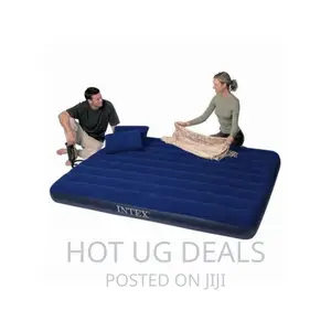 5x6 Double Air Bed Inflatable Camping Mattress - Navy Blue