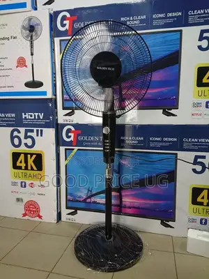 Golden Tech Fan With Timer and Round Base