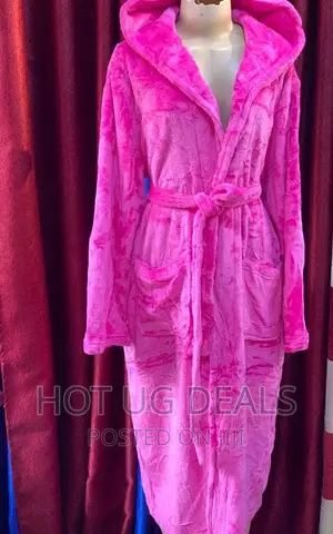 Unisex Cotton Bathrobe With Varying Designs - Pink