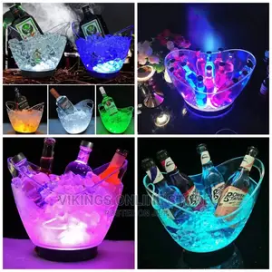 8L Led Color Changing Plastic Champagne Wine Ice Bucket