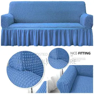 3:2:1 Six Seater Blue Elastic Sofa Covers