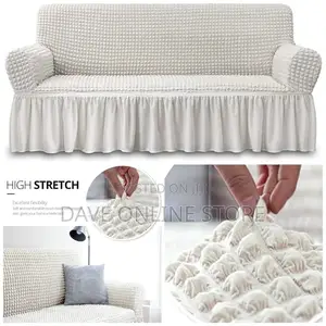 3:2:1 Ivory Colour Six Seater Elastic Sofa Covers