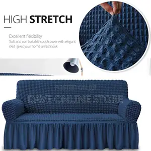 3:2:1 Navy Blue Six Seater Elastic Sofa Covers