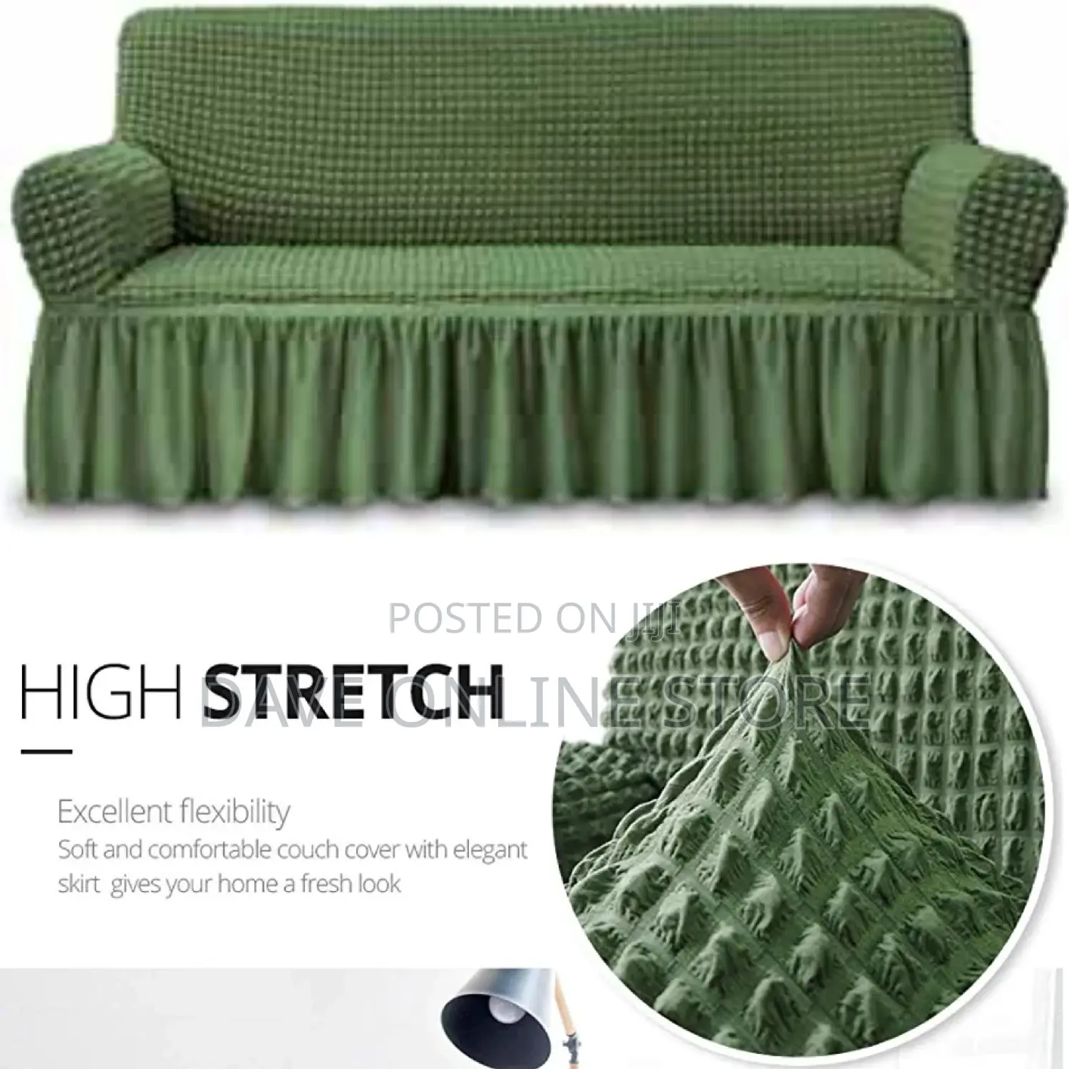 3:1:1 Green Five Seater Elastic Sofa Covers