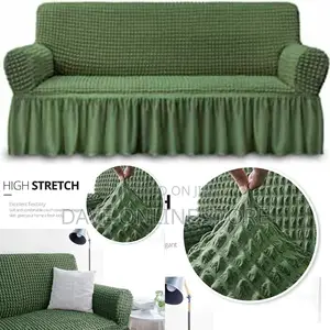 3:2:1 Green Six Seater Elastic Sofa Covers