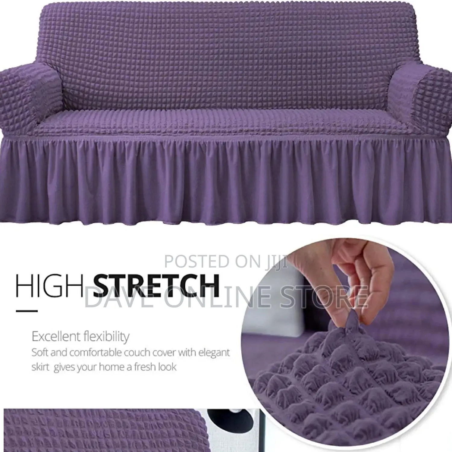 3:1:1 Purple Five Seater Elastic Sofa Covers