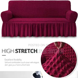 3:1:1 Wine Red Five Seater Elastic Sofa Covers