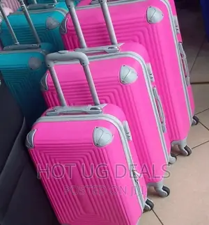 4 Wheel Waterproof Plastic Travel Suitcase Bag - Pink