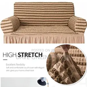 3:1:1 Five Seater Double Khaki Elastic Sofa Covers