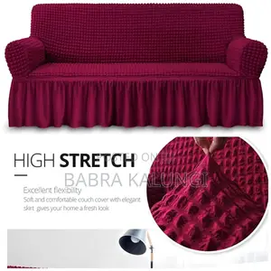 3:2:1 Wine Red Six Seater Elestic Sofa Covers