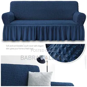 3:2:1 Navy Blue Six Seater Elastic Sofa Covers