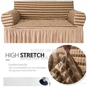 3:1:1 Five Seater Double Khaki Elastic Sofa Covers