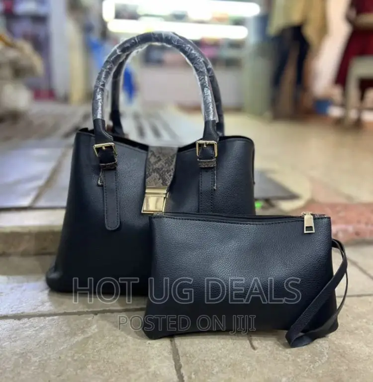 2pc Ladies Classic Handbags. - Black