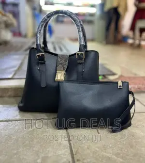2pc Ladies Classic Handbags. - Black