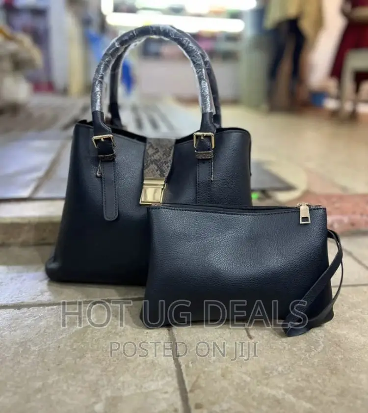 2pc Ladies Classic Handbags. - Black