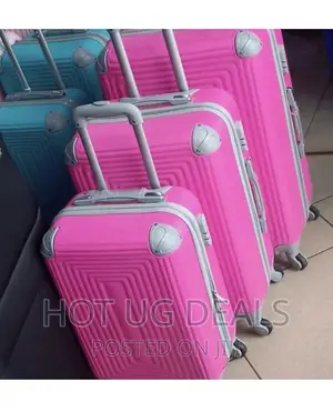 4 Wheel Water Resistant Travel Suitcases – Pink