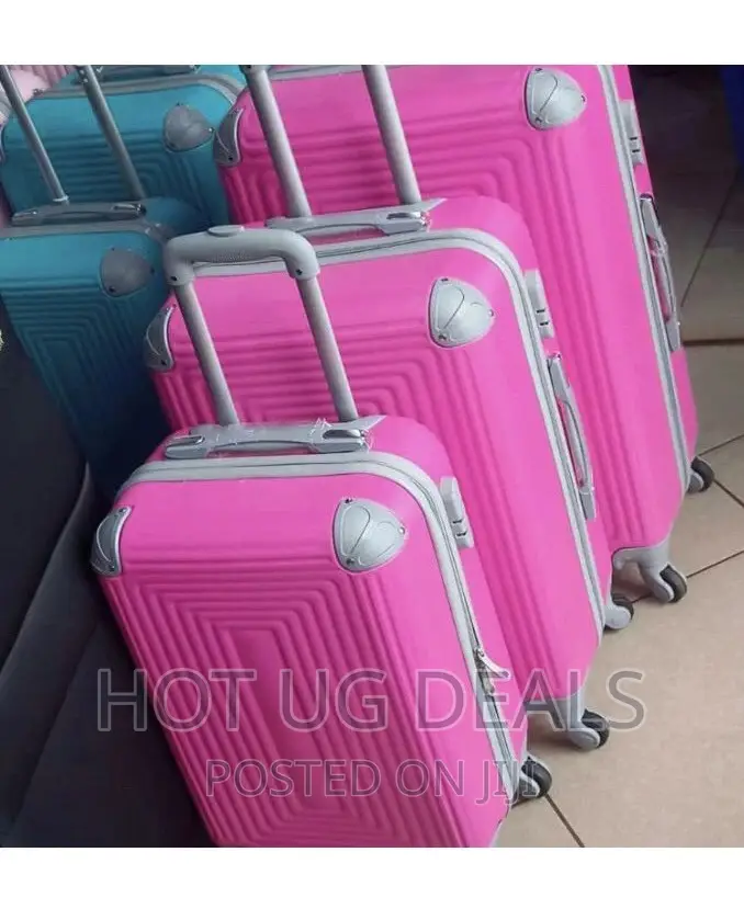 4 Wheel Water Resistant Travel Suitcases – Pink
