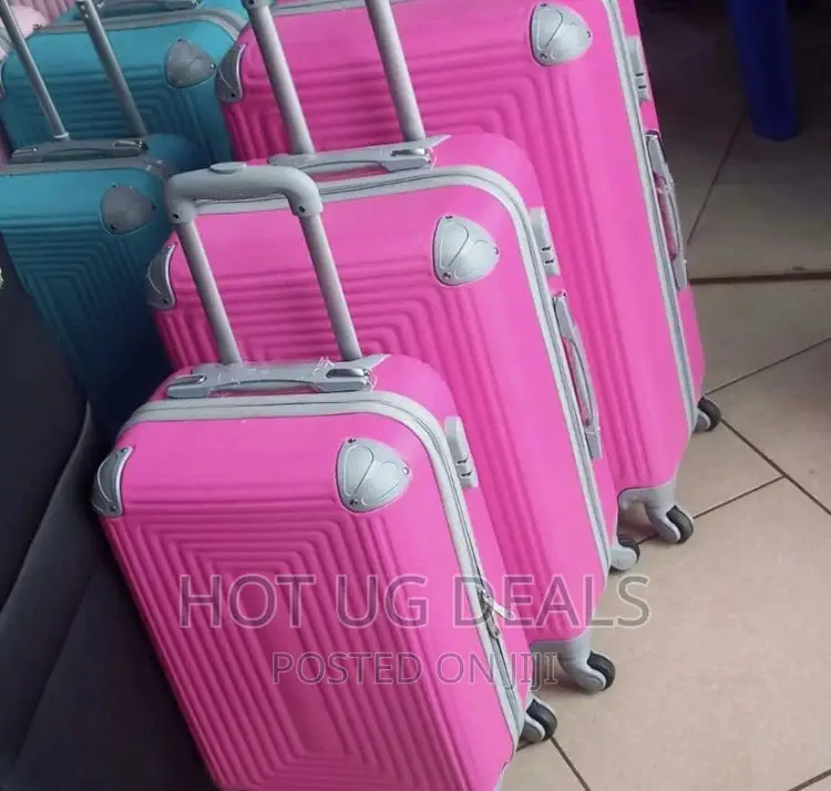 4 Wheel Water Resistant Travel Suitcases – Pink