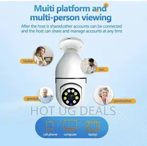 Hd Wireless 360 Tracking Panoramic Camera Light Bulb- White