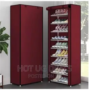 Metallic Shoe Rack 9 Layer - Red