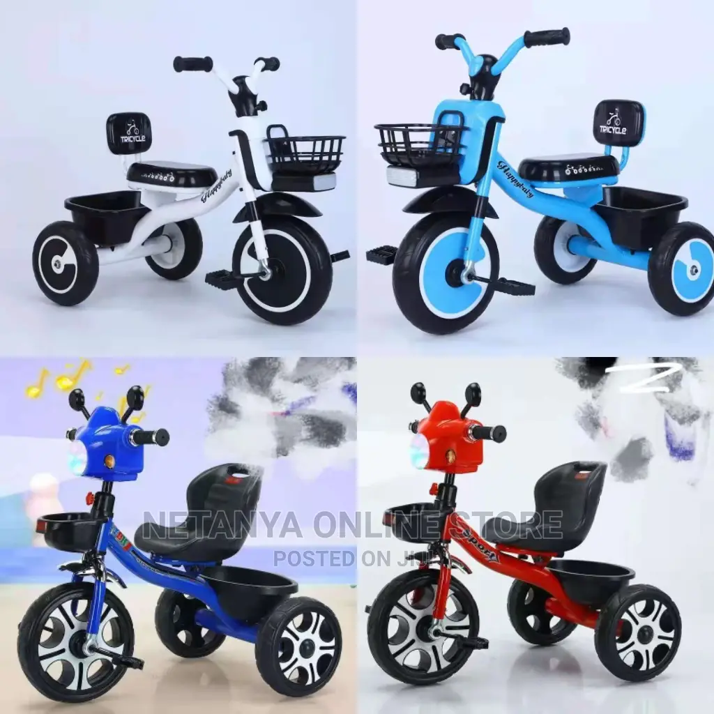 Kids Tricycle With Rear Basket