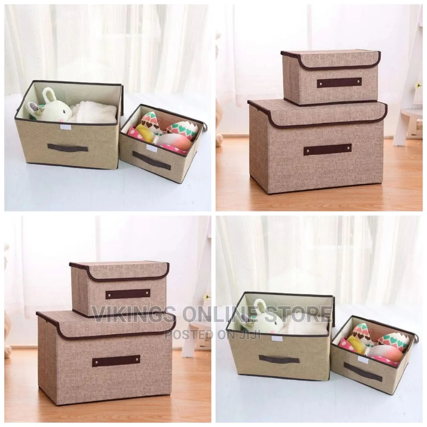 2 Size Non-Woven Fabric Foldable Storage Boxes