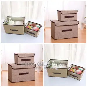 2 Size Non-Woven Fabric Foldable Storage Boxes
