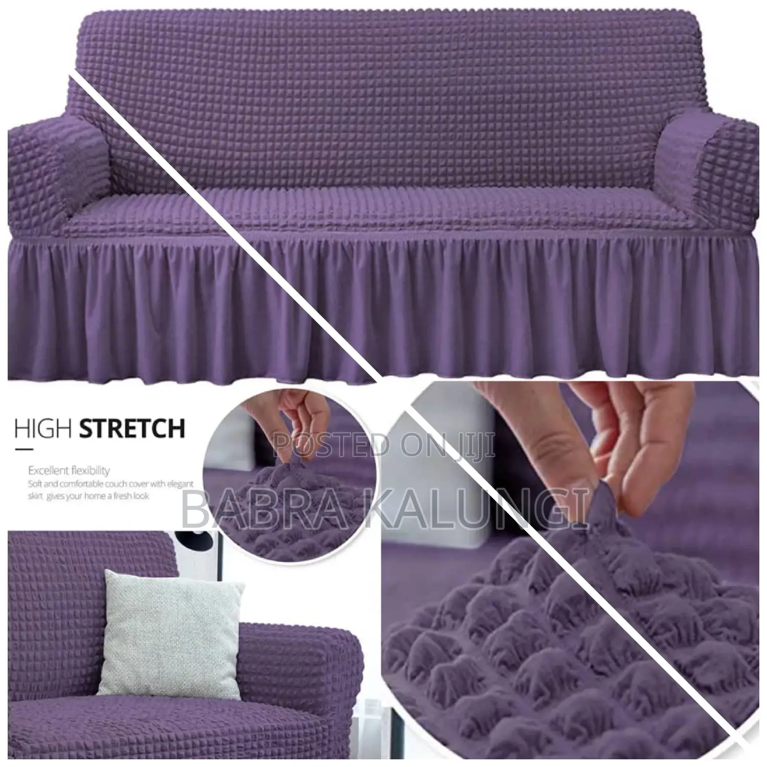 3:2:1purple Six Seater Elastic Sofa Covers