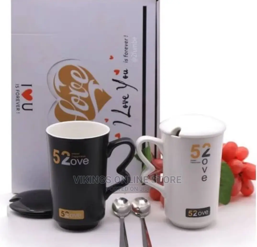 Breakfast Tea Cups Gift Set, 2pcs – White, Black