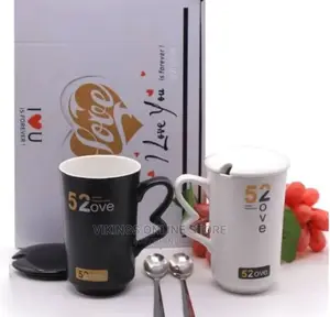 Breakfast Tea Cups Gift Set, 2pcs – White, Black
