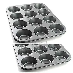 12_ Hole Long Life, Cupcake Baking Tray/ Oven Tray Pan