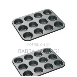 12hole Long Life, Cupcake Baking Tray/ Oven Tray Pan