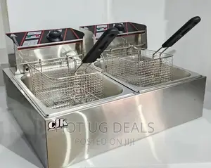 Cjk 12l Commercial Double Electric Deep Fryer – Silver