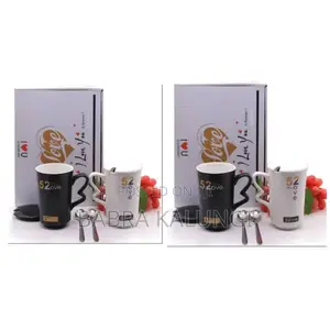 Breakfast Tea Cups Gift Set,2pcs White, Black