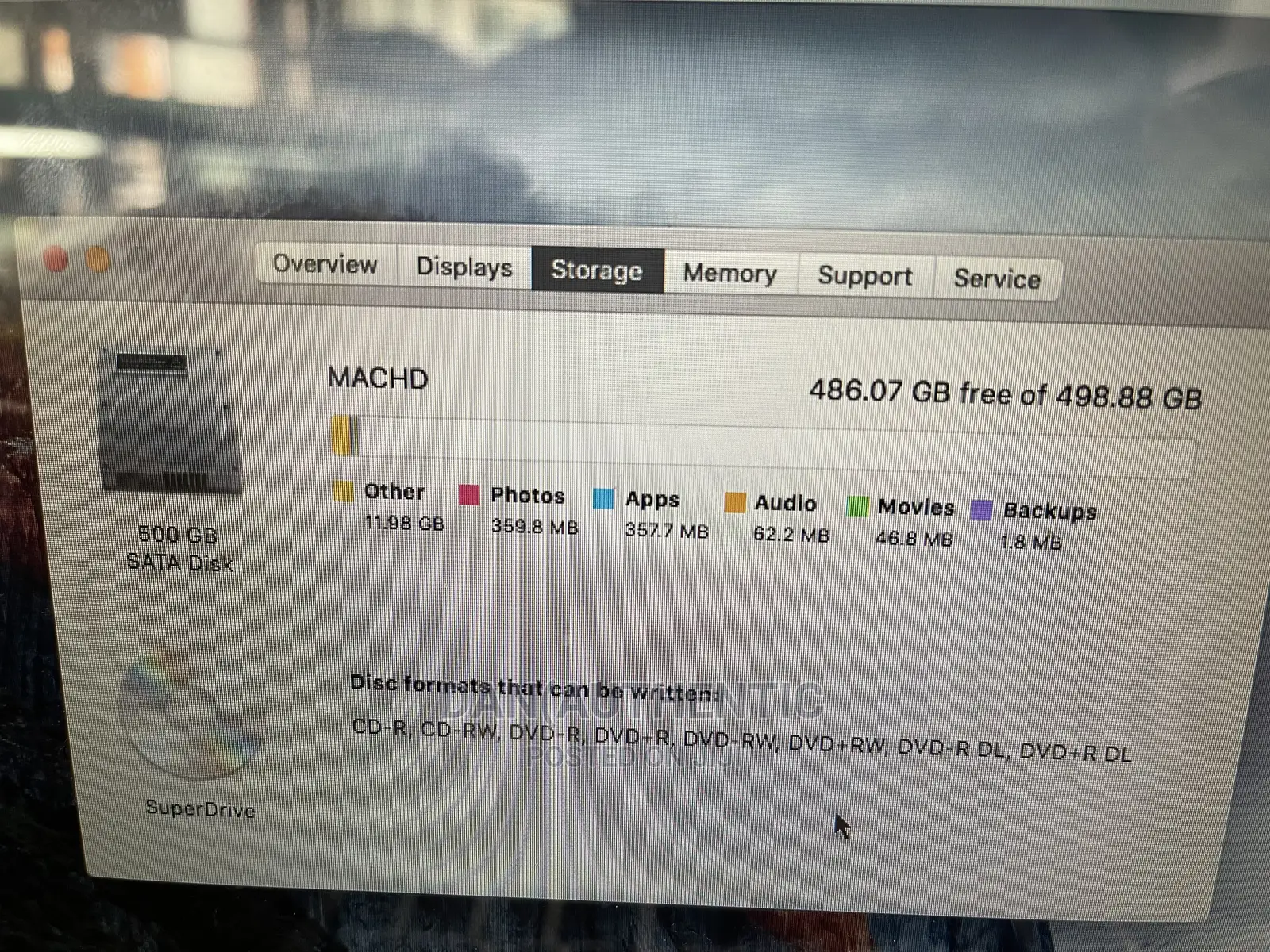 Laptop Apple MacBook Pro 2011 4GB Intel Core I5 HDD 500GB