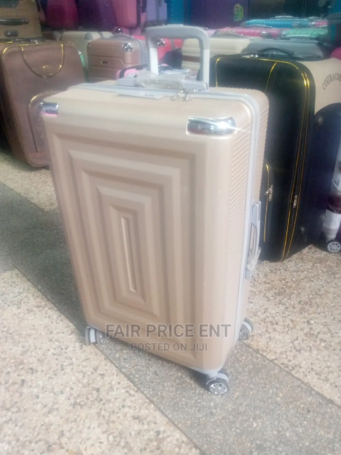 Vip Plastic Suitcase.Large.( Cream)