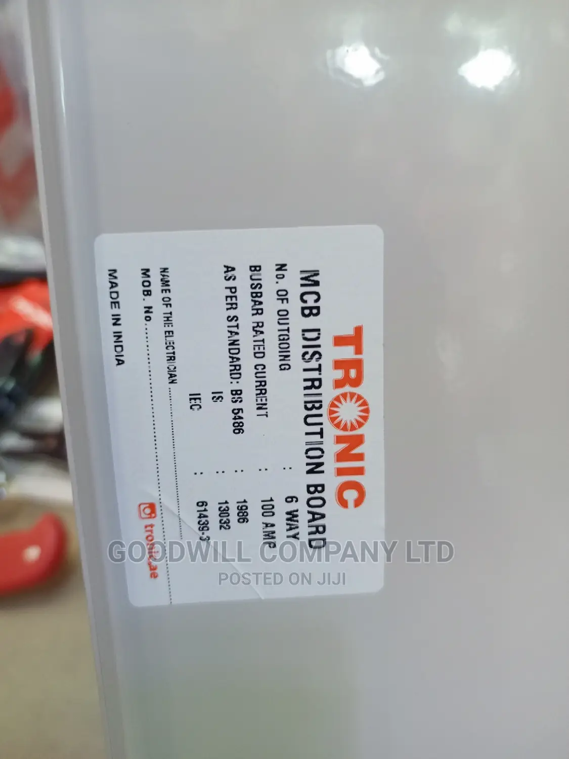 Three Phase 6way Main Switch Or Distribution Board