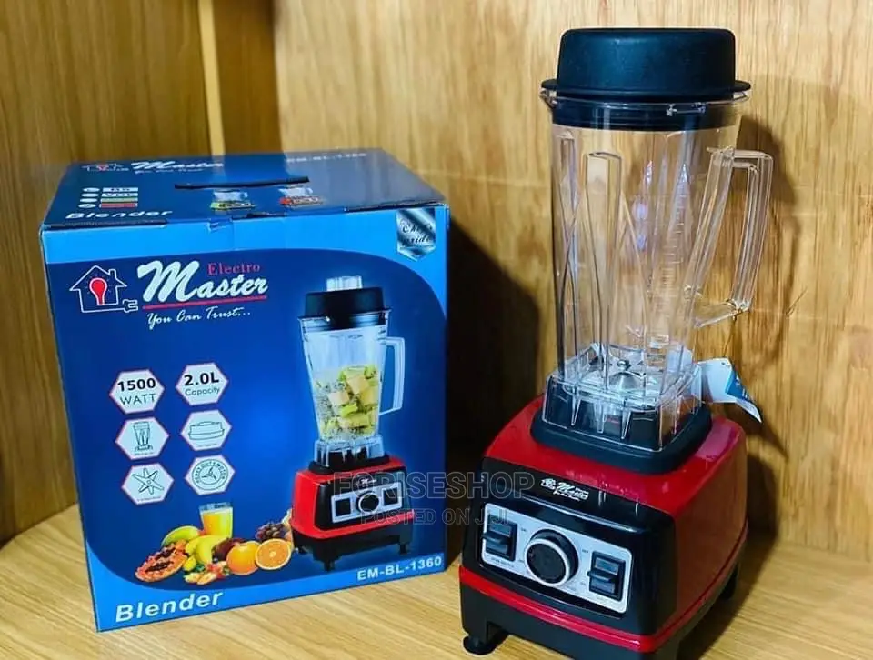 Electro Master Heavy Duty Blender 2L, 15 Speeds – Black/Red