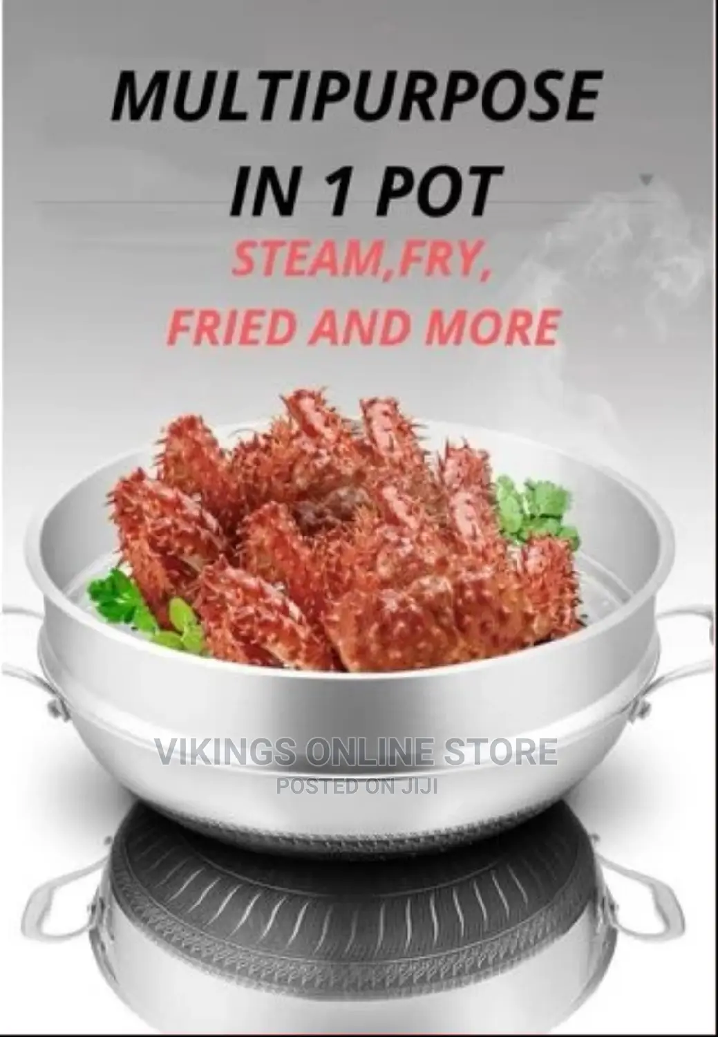 34cm Non-Stick Steamer Induction Wok Cookware Saucepan Pot