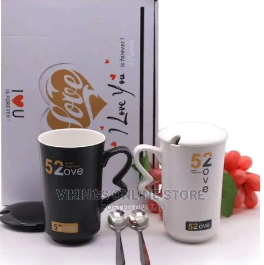 Breakfast Tea Cups Gift Set, 2pcs – White, Black