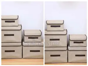 3pcs Fabric Foldable Cloth Storage Basket.