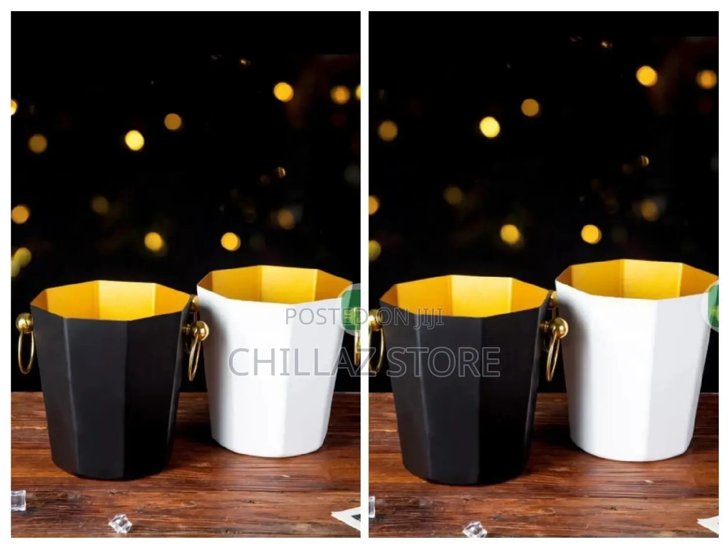 Octagonal Ice Buckets.