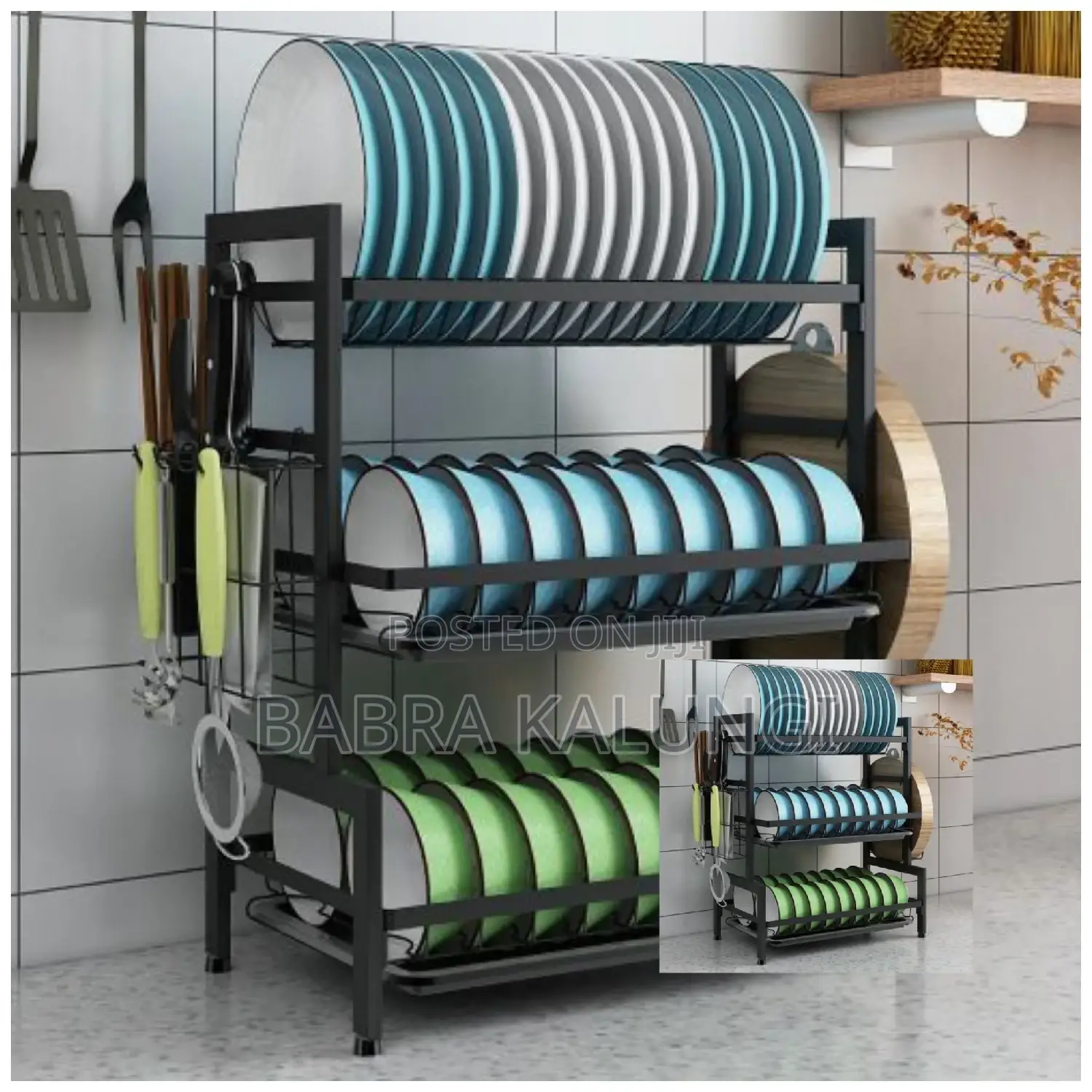 3 Tier Aluminum Plate Dish Drying Draining