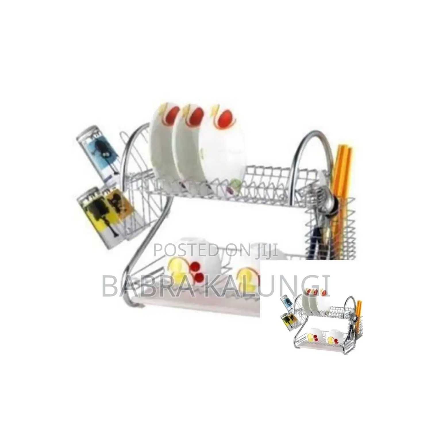 2 Tier Dish Drying Draining Rack Storage