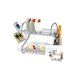 2 Tier Dish Drying Draining Rack Storage