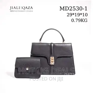 2 PCS Ladies Classic Handbag - Black